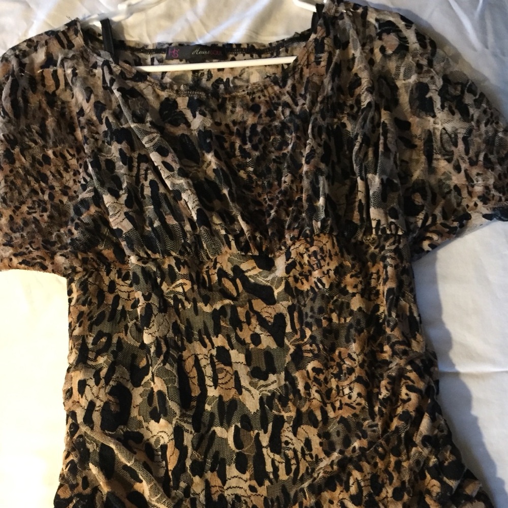 Animal print scrunch top,